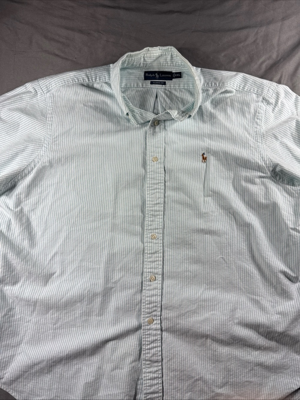 Ralph Lauren Men’s Light Blue Striped Oxford Shirt